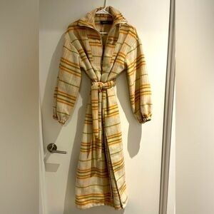 Missguided Cream Check Extreme Collar Midaxi Sweater Dress size 2 new